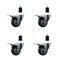 Service Caster 3'' Thermoplastic Rubber Swivel 1-1/2'' Expanding Stem Caster Set Total Lock Brake, 4PK SCC-EXTTL20S314-TPRB-112-4 - alternate 1